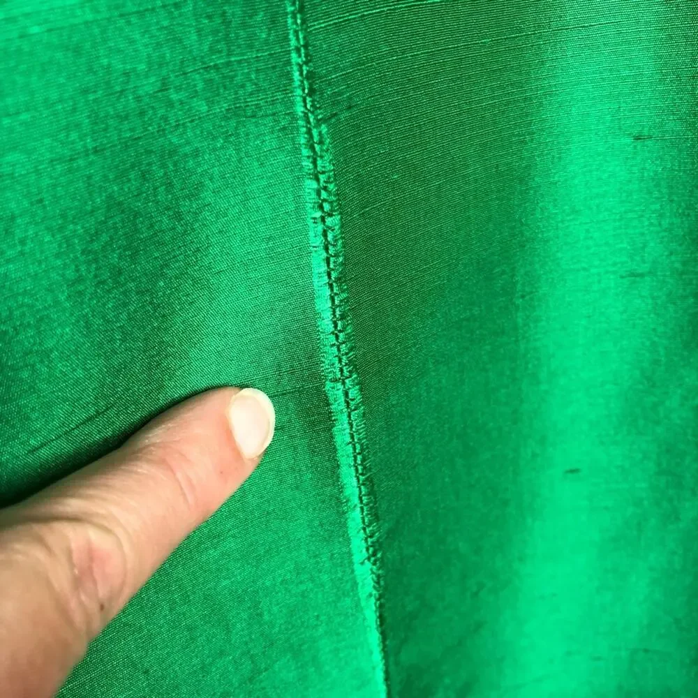 Hugo Buscati Collection green silk cap sleeve sheath dress size 4 holiday party